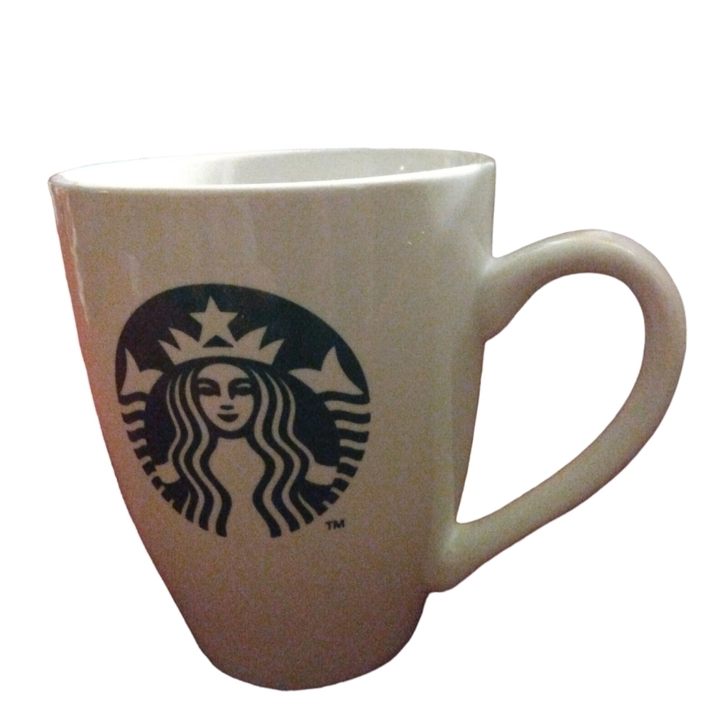 Starbucks 2011 Mug White w. Classic Green Brand ICon w. Vertical "Starbucks"
